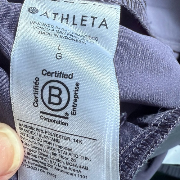 Athleta Stride Wide Leg Pants Purple Large Pull-On Stretch - Picture 7 of 7